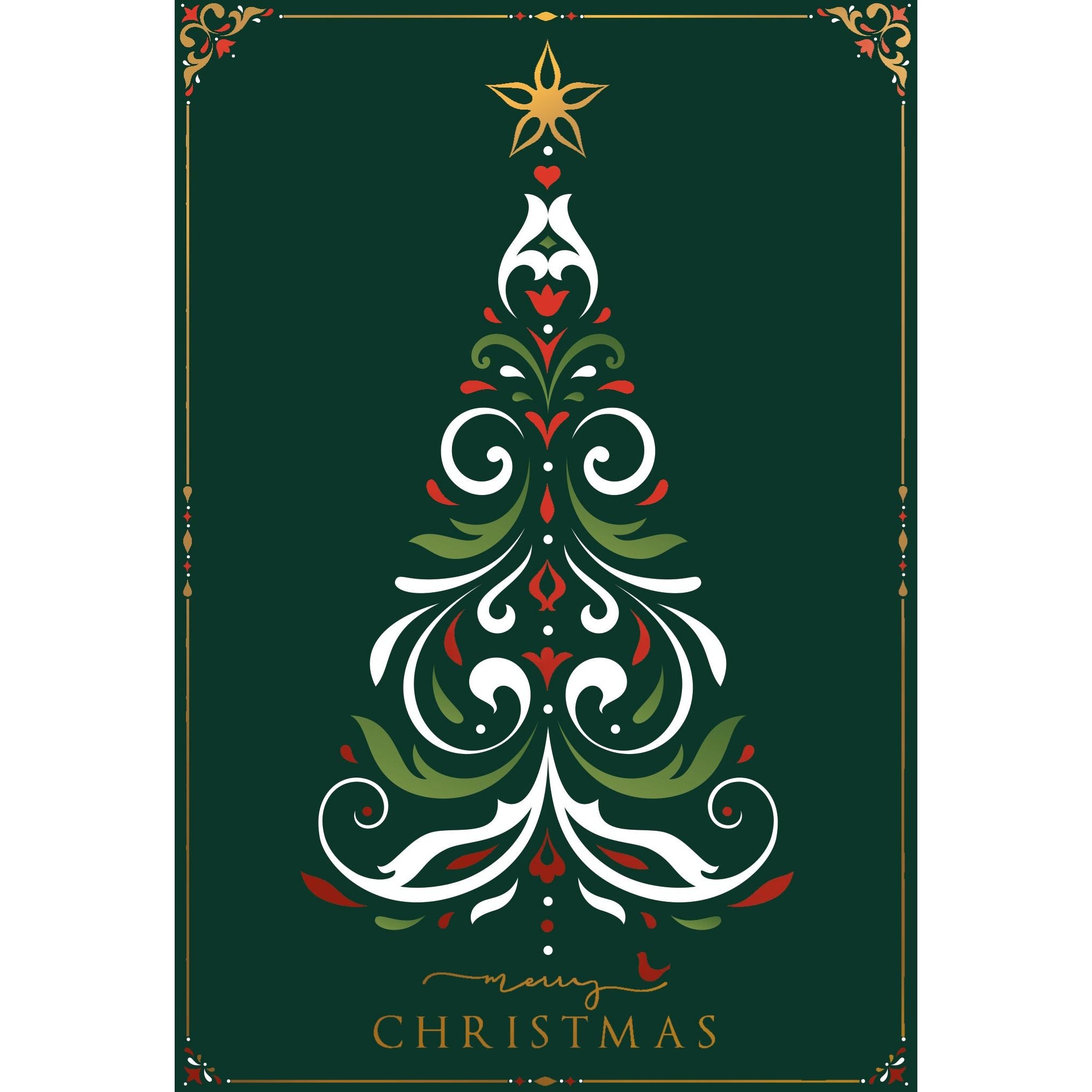 Filigree Tree Christmas Card